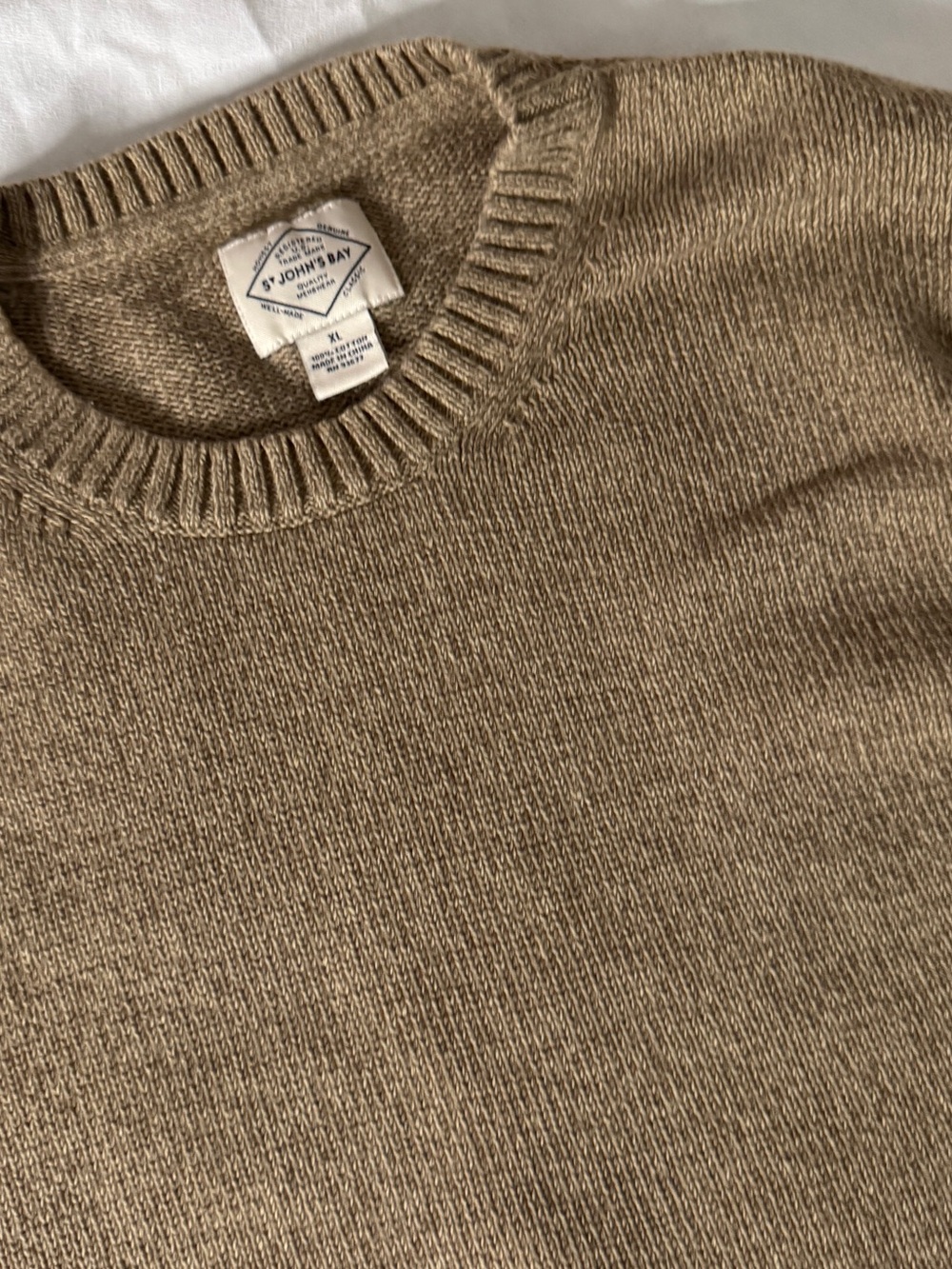 St. John's Bay Crewneck Sweater in Light Brown